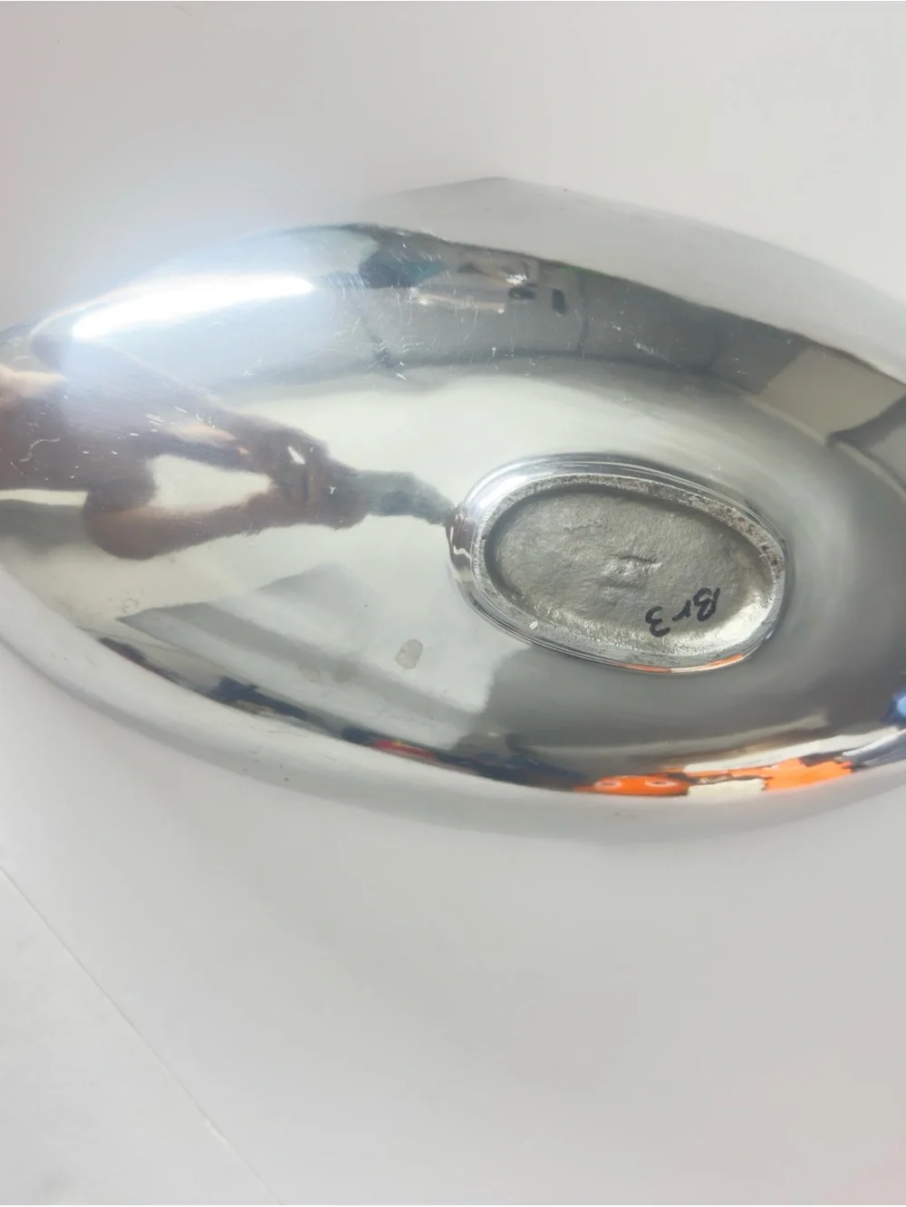 Contemporary Silver Sculptural Wall Mirror - Curved Organic Shape